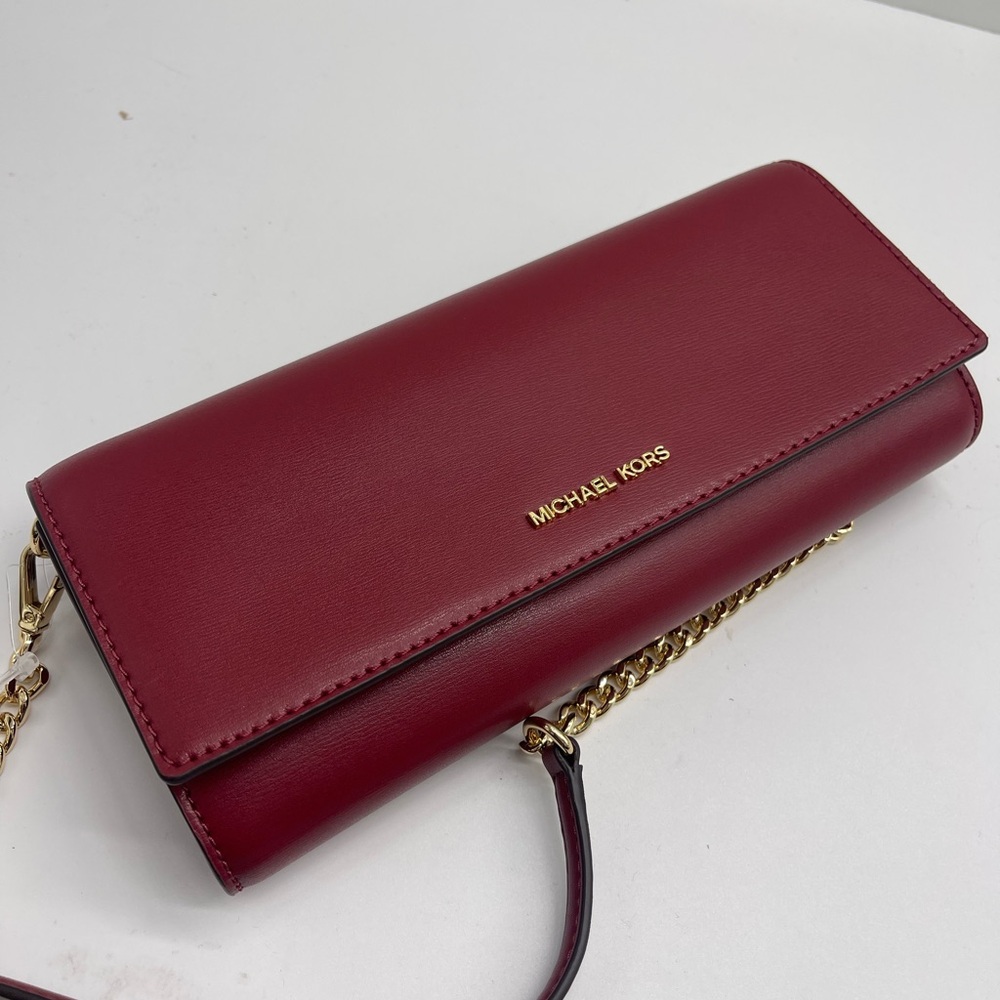 MICHAEL KORS Jet Set Md Leather Flap Clutch Crossbody Shoulder Bag Wallet
Cherry - Picture 9 of 16